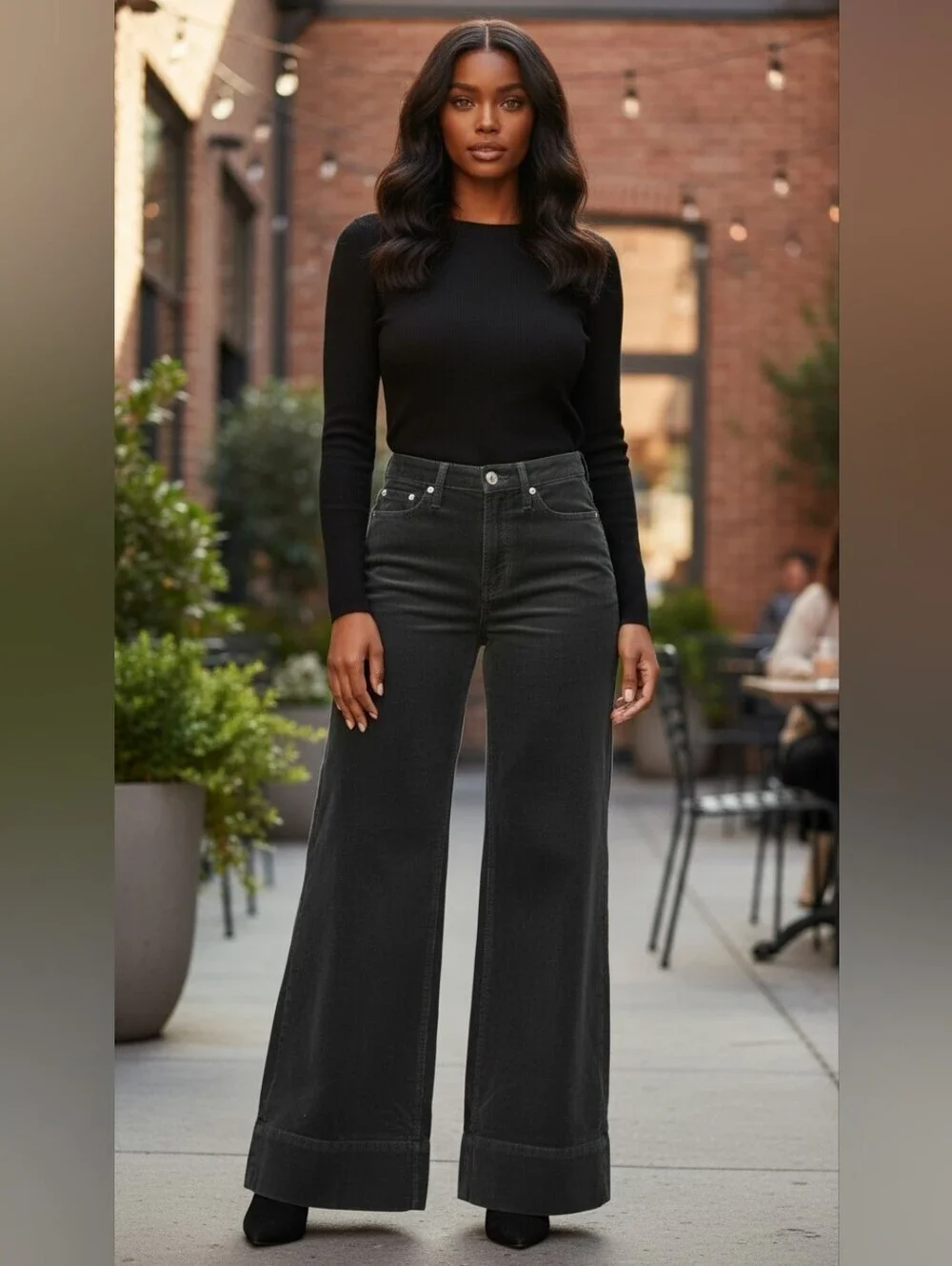J. Crew Black Courdoury Wide-Leg Trouser Size 26 P